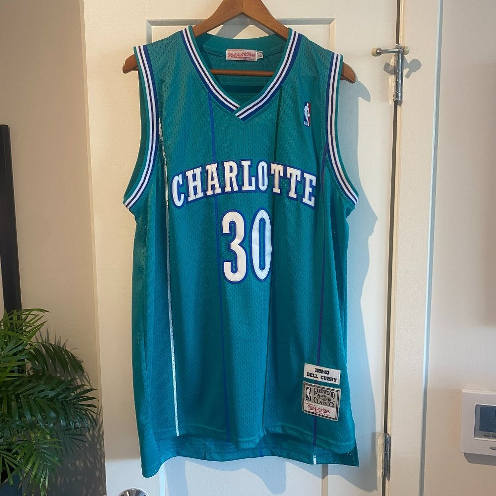 Mint Mitchell & Ness Hardwood Classics Dell Curry Charlotte Hornets Jersey